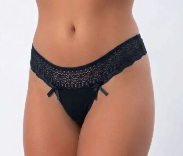 Tanga Fio microfibra e renda lateral com laço — foto 9