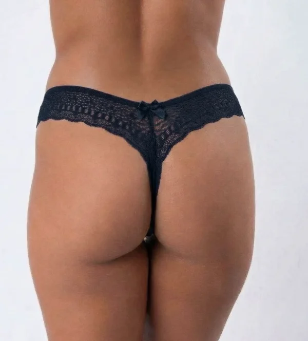 Tanga Fio microfibra e renda lateral com laço — foto 6