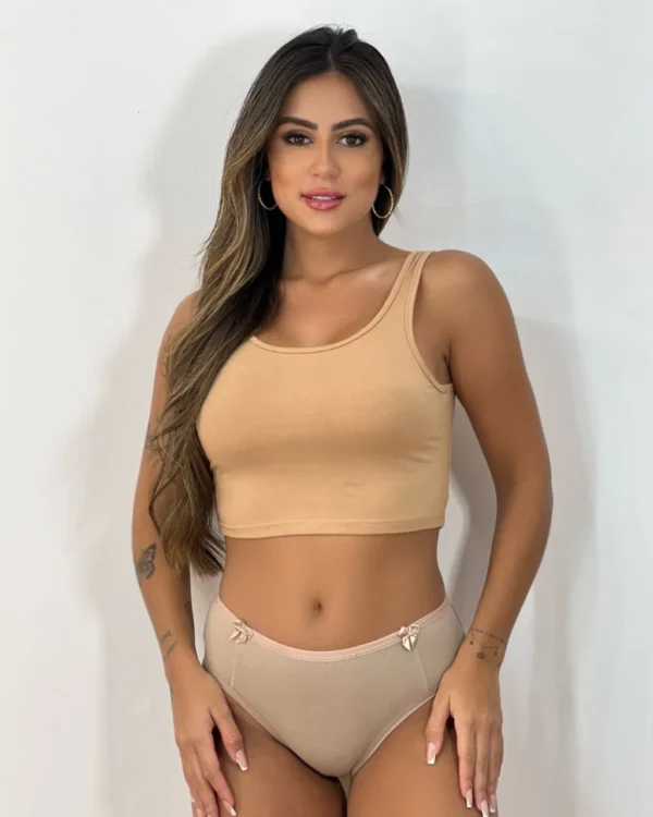 Calcinha Coton Penteado Básica — Conforto Clássico — foto 2