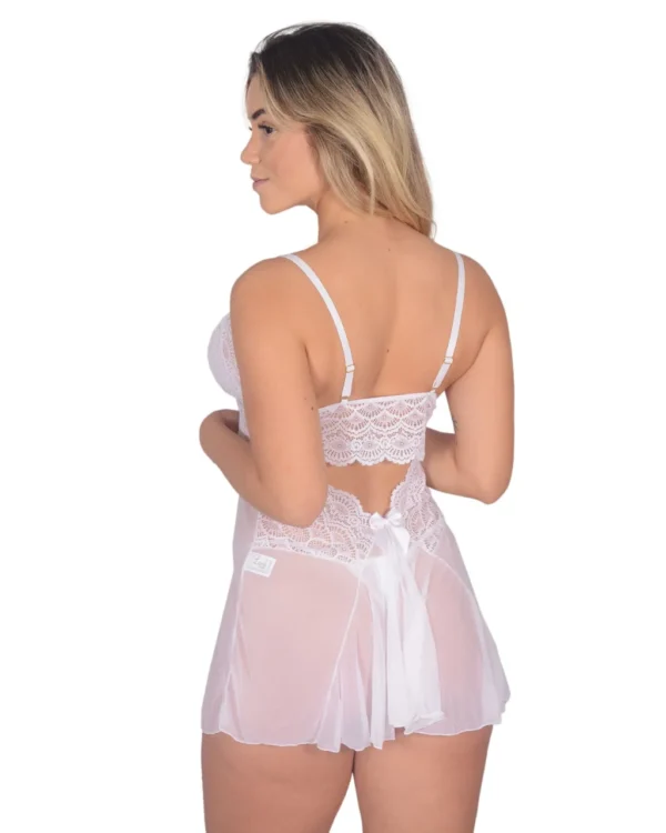 Camisola Tule e Renda Charme — Acompanha Fio Dental — foto 5