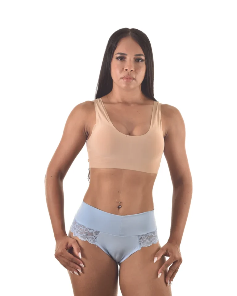 Calcinha Microfibra Cós Alto com Renda — Elegância e Conforto