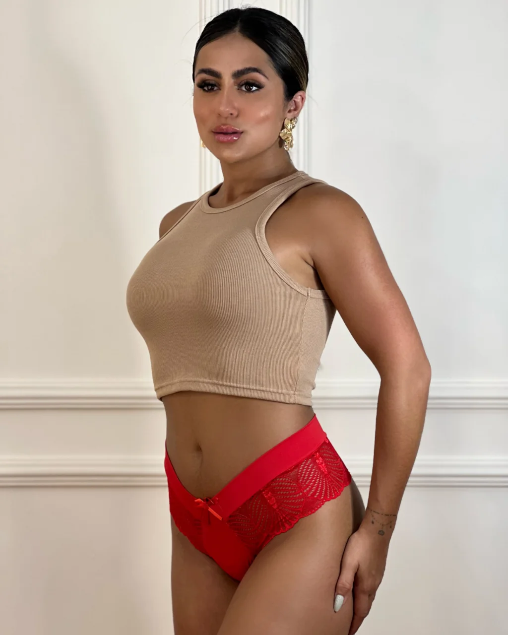 Calcinha Tanga Microfibra e Renda — foto 5