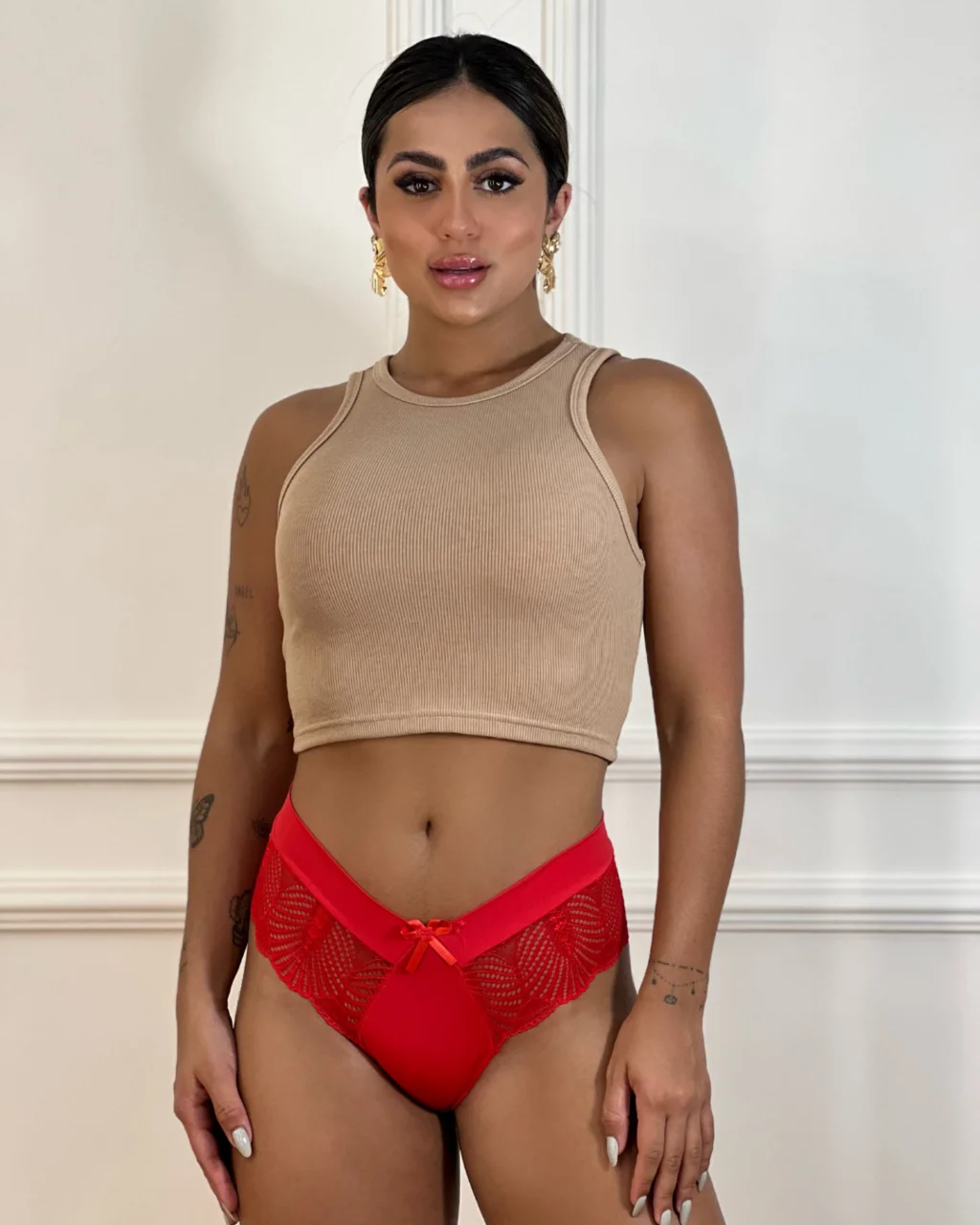 Calcinha Tanga Microfibra e Renda — foto 6