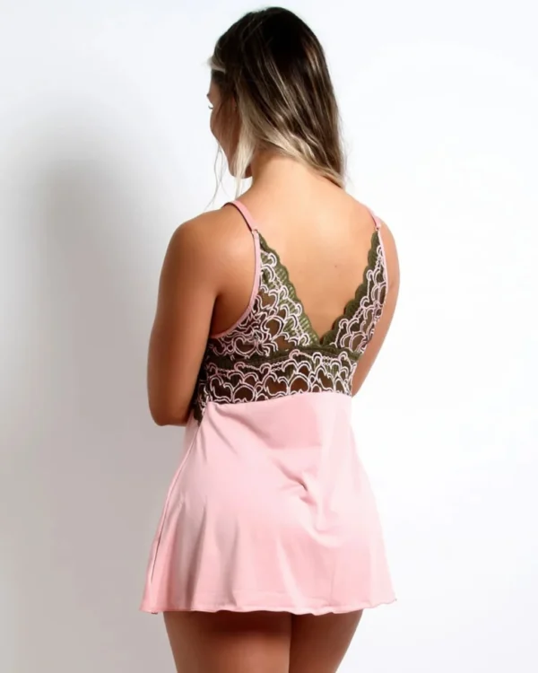 Camisola Microfibra e Tule Bordado — Charme e Conforto — foto 6