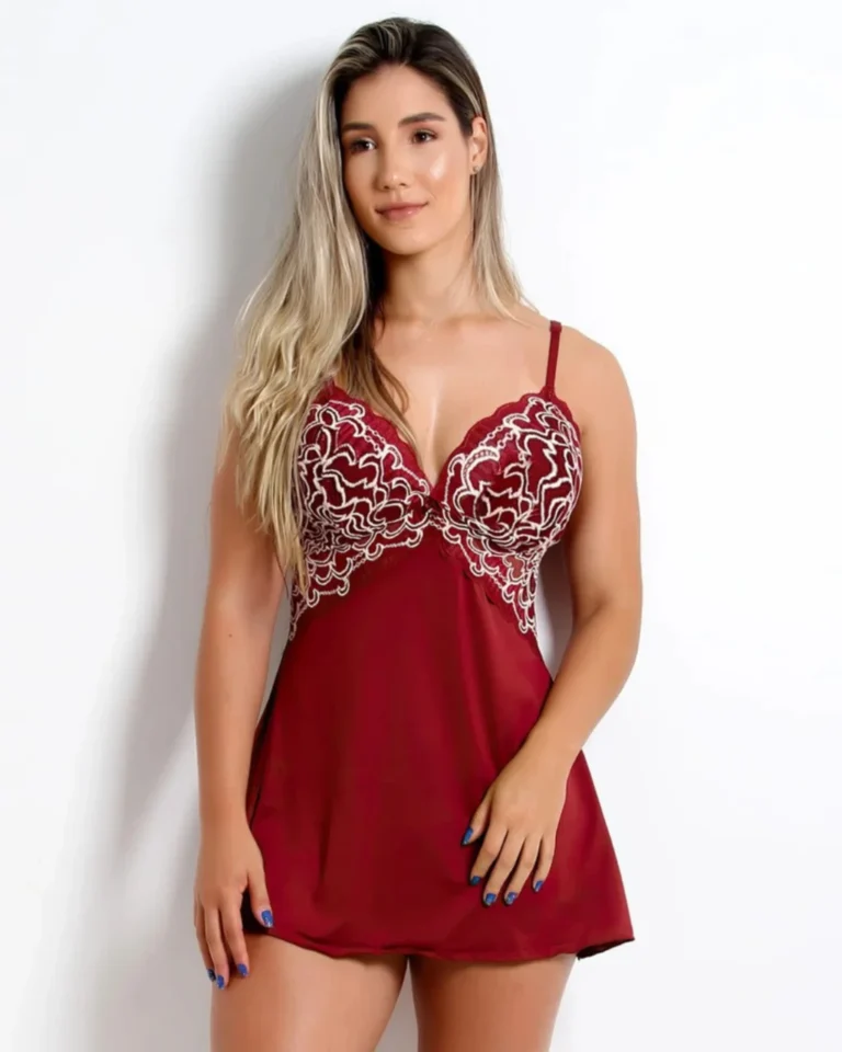 Camisola Microfibra e Tule Bordado — Charme e Conforto