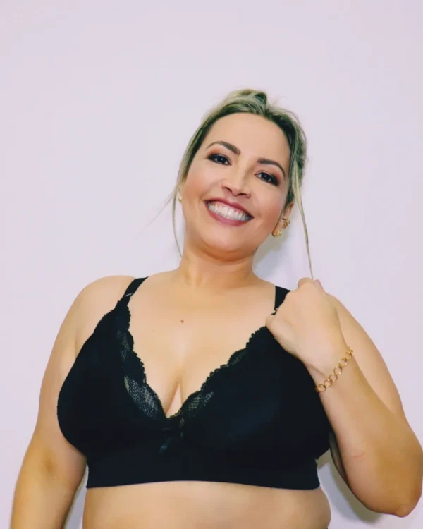 Sutiã Plus Sem Bojo — Microfibra e Renda — foto 3