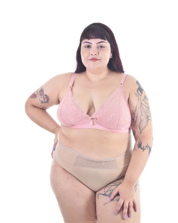 Sutiã Plus Sem Bojo — Microfibra e Renda — foto 5