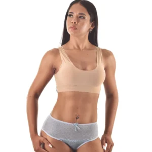 Tangão Coton Listrado com Detalhe em Renda — Conforto e Charme