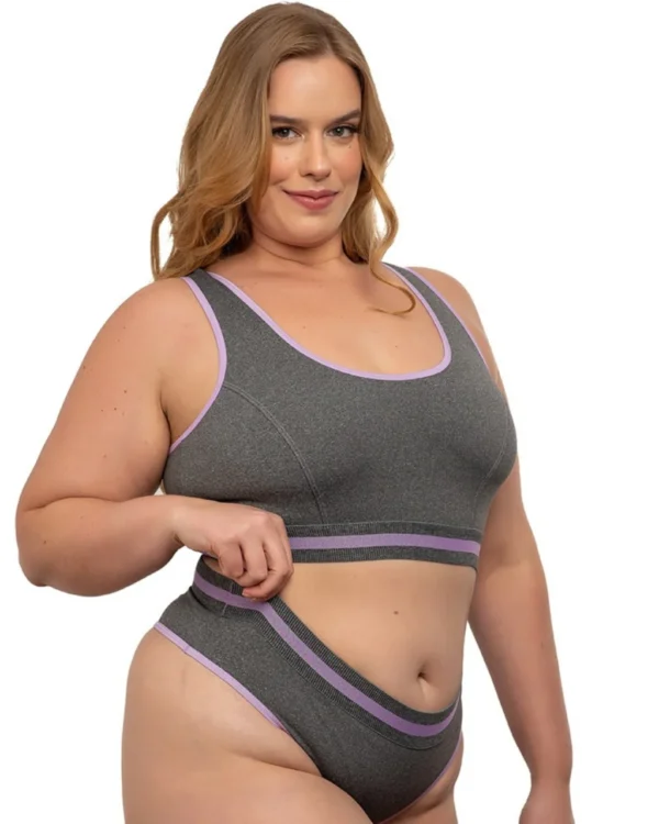 Conjunto Plus Size Elegance — Microfibra Mescla
