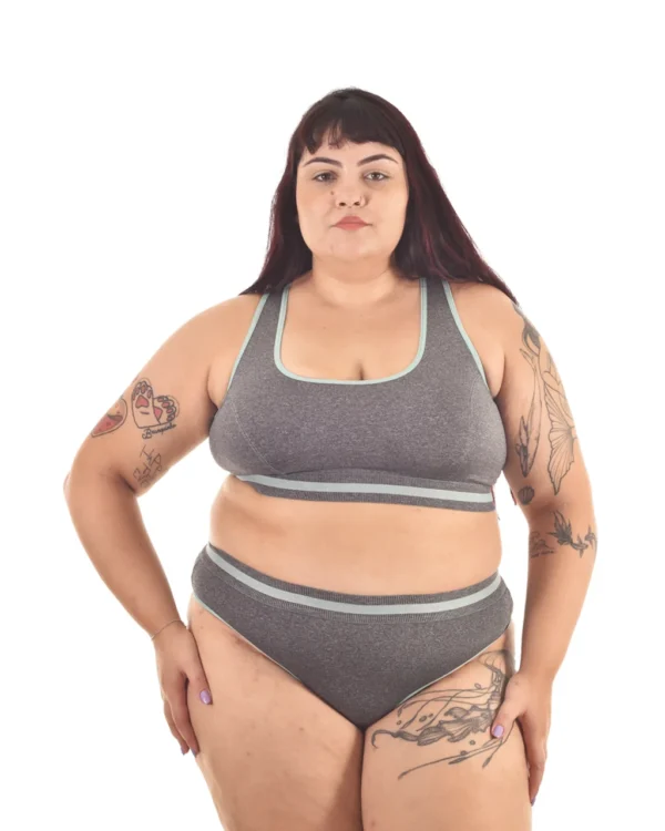 Conjunto Plus Size Elegance — Microfibra Mescla — foto 7