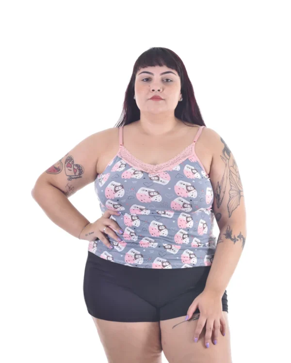 Short Doll Plus Suede — Estampado Conforto — foto 3