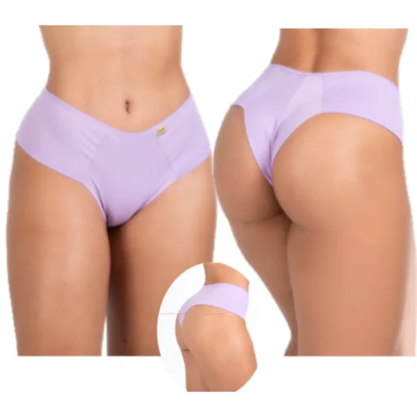 Calcinha conforto em microfibra com lateral dupla, na cor lilás
