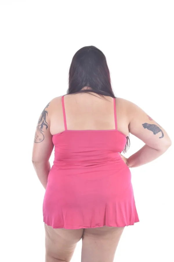 Camisola Plus Size Elegance | Liganete e Renda - cor pink