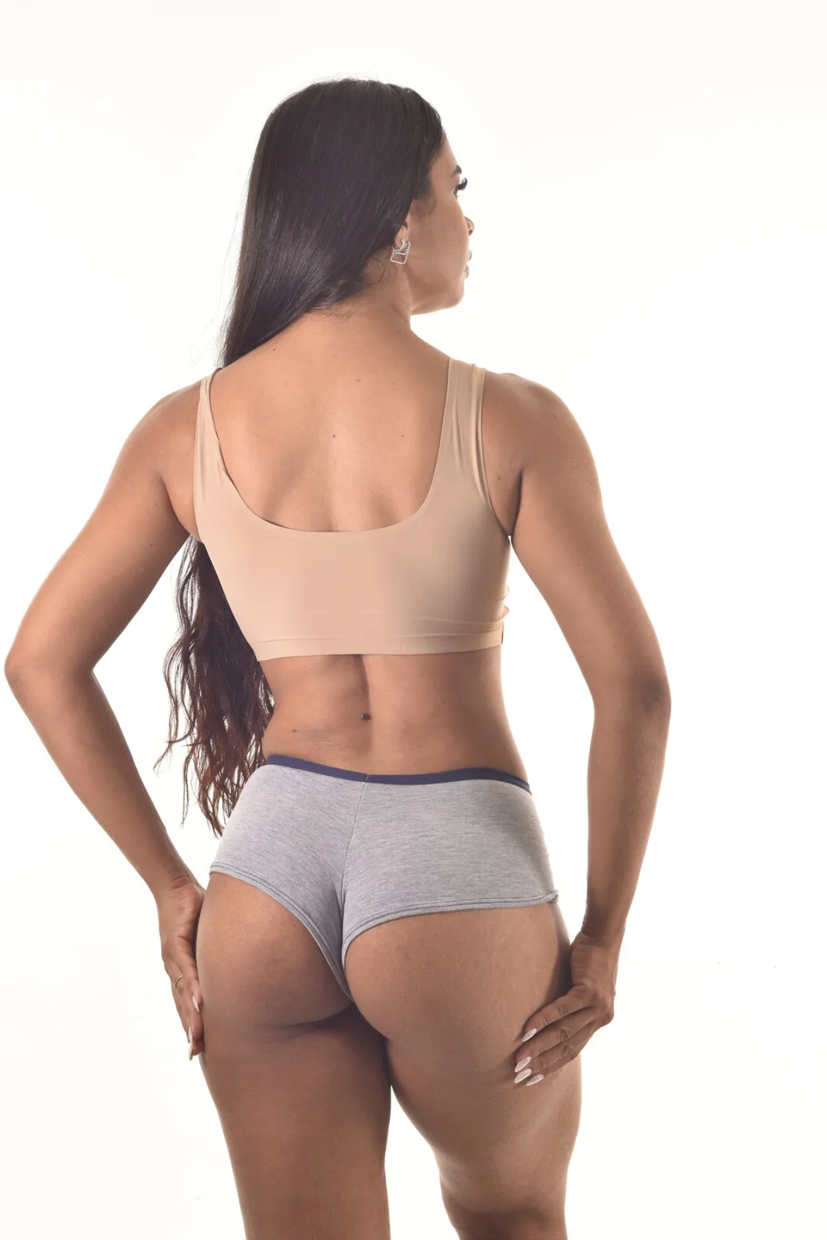 Shortinho Viscose Mescla | Conforto Casual - cor marinho