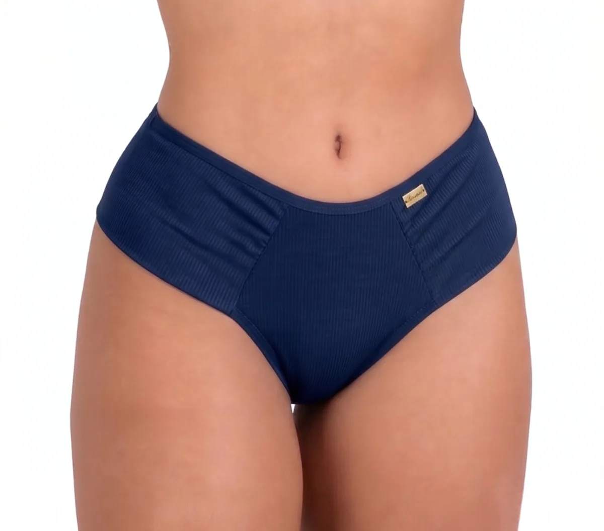 Calcinha Conforto Em Microfibra Com Lateral Dupla - cor azul marinho