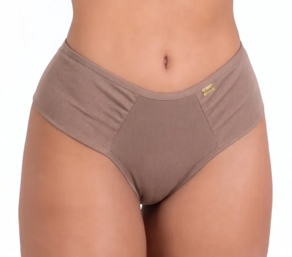 Calcinha Conforto Em Microfibra Com Lateral Dupla - cor chocolate