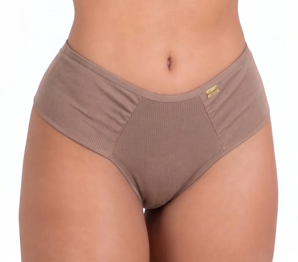 Calcinha Conforto Em Microfibra Com Lateral Dupla - cor chocolate