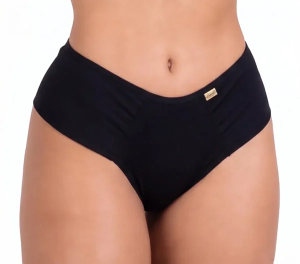 Calcinha Conforto Em Microfibra Com Lateral Dupla - cor preto
