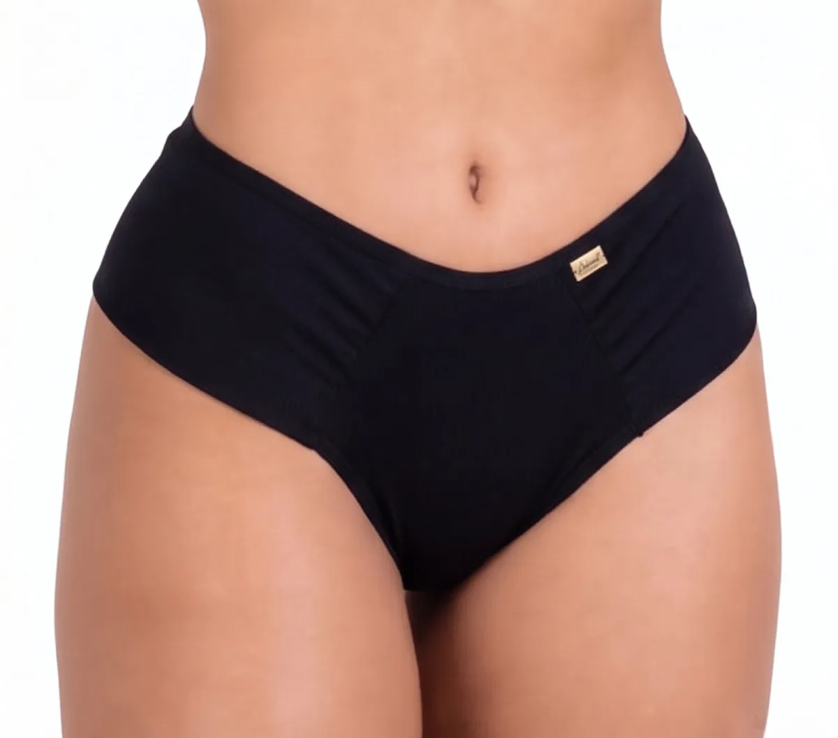 Calcinha Conforto Em Microfibra Com Lateral Dupla - cor preto