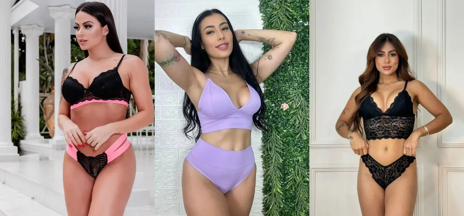 Modelos vestindo peças da categoria Conjuntos de Lingerie da Belle