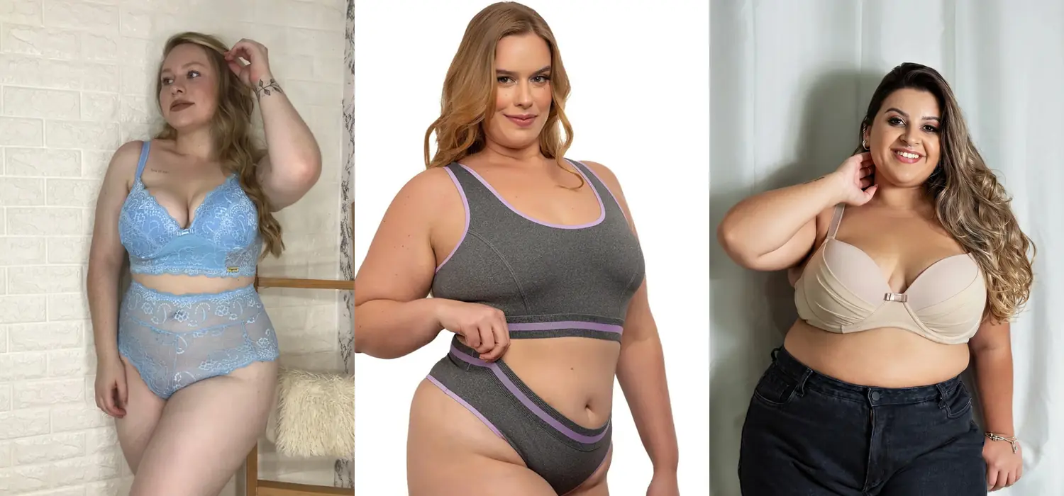 Modelos vestindo peças da categoria Linha Plus Size da Belle